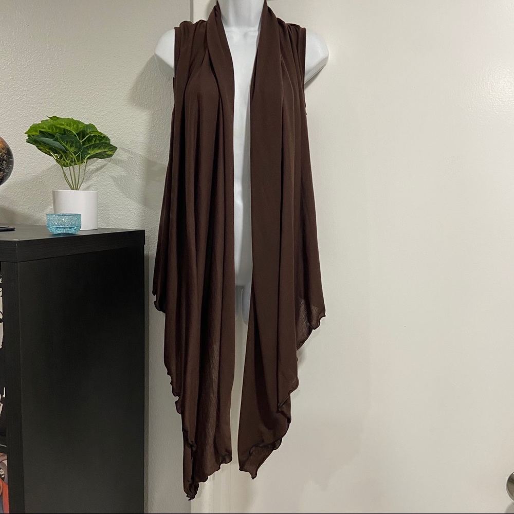 Brown Cardigan Vest